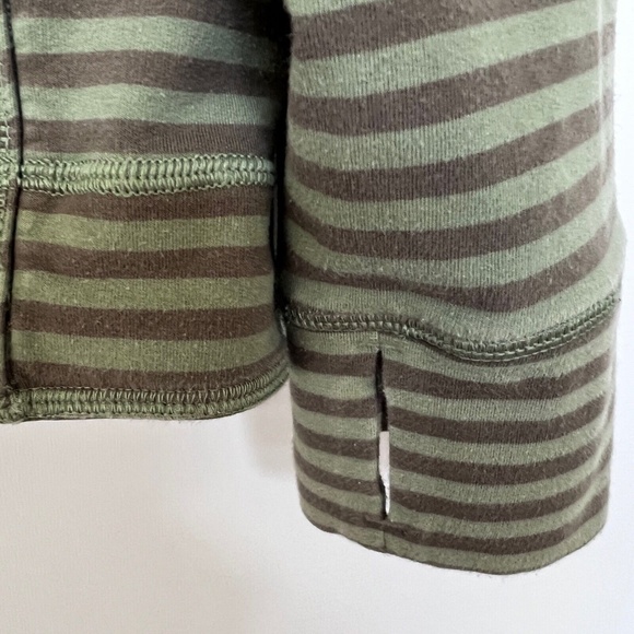 Lululemon Mens Hoodie Full Zip Striped Sweater Green Jacket Size XL - Picture 5 of 6